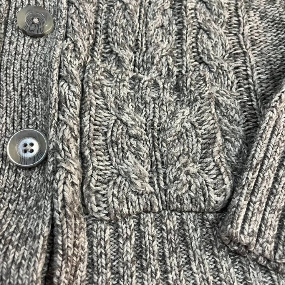 St. John’s Bay Cable Knit Button Cardigan Sweater Gray M - Picture 6 of 10